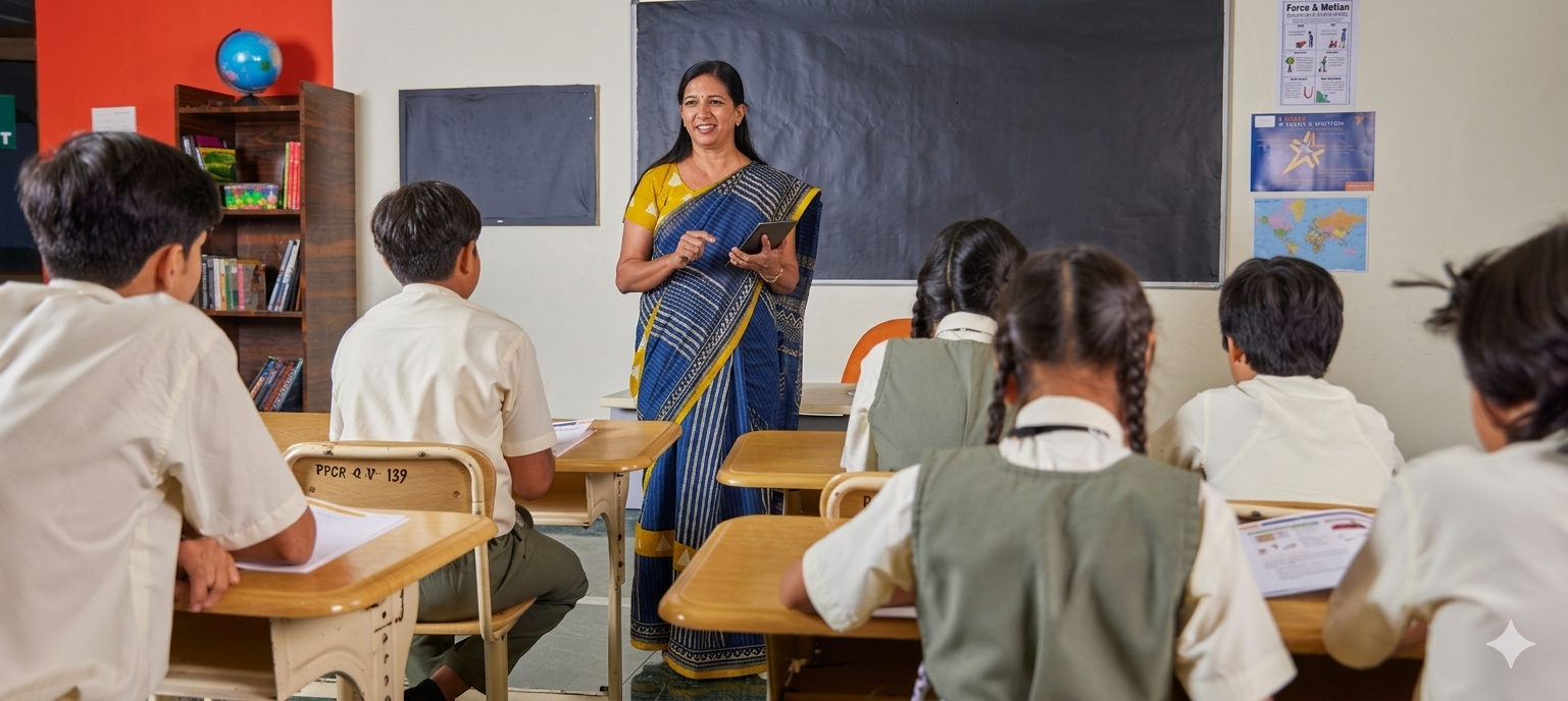 Students learning in a classroom